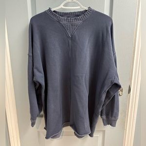 Oversized navy blue crewneck sweater from Aerie